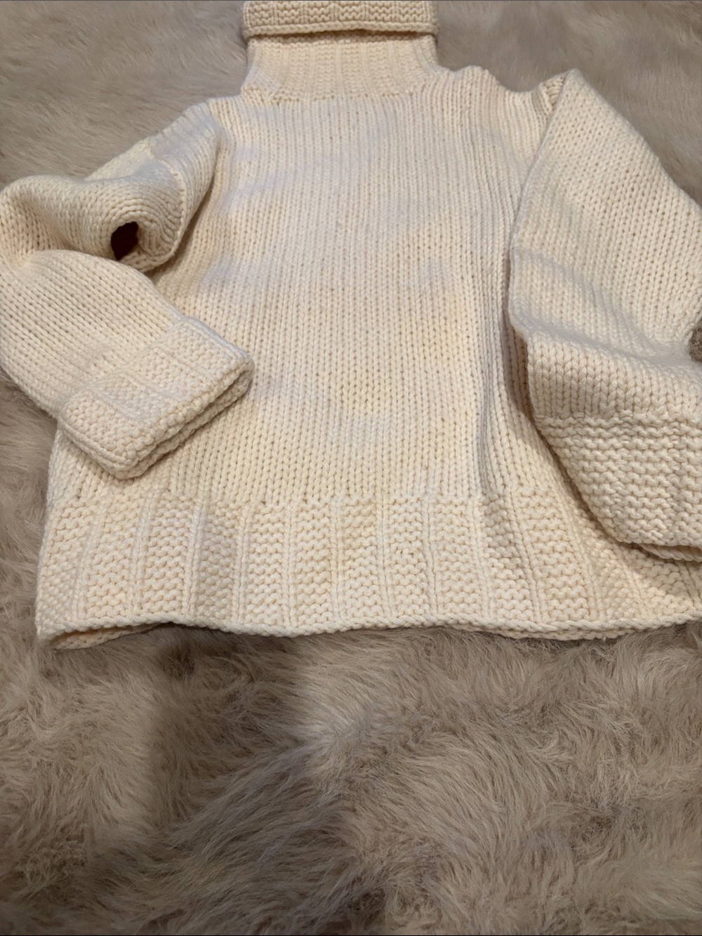 Rosanna Cream Chunky Turtleneck Sweater